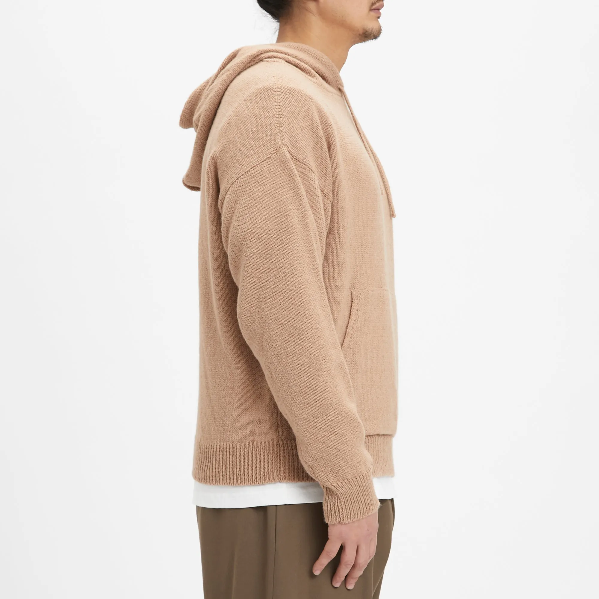 Knit Hoodie - Camel Alpaca/Wool