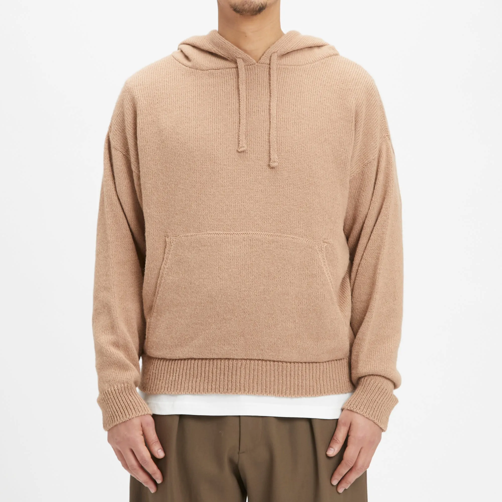 Knit Hoodie - Camel Alpaca/Wool