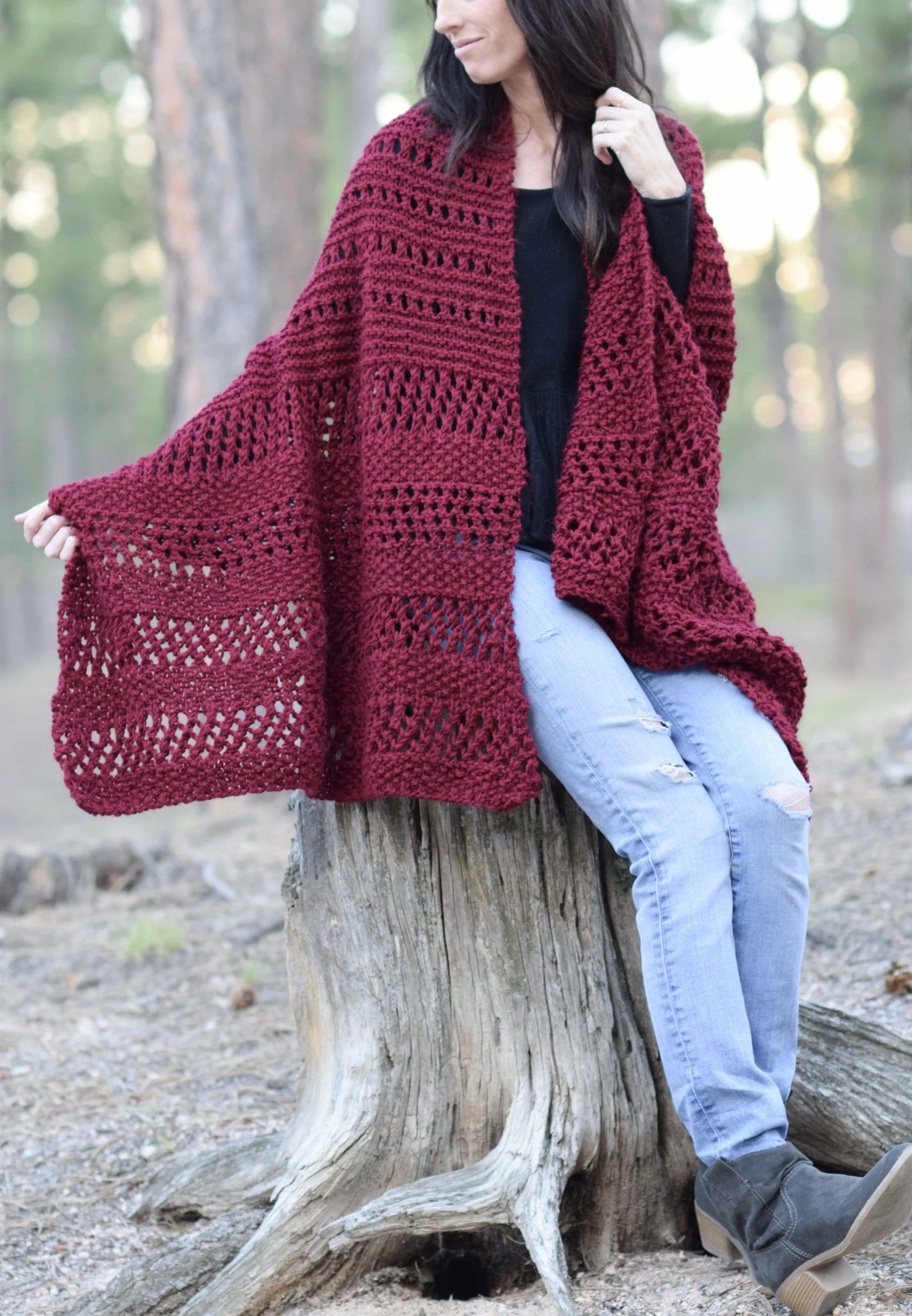 Knit Kit - Merlot Alpaca Wrap