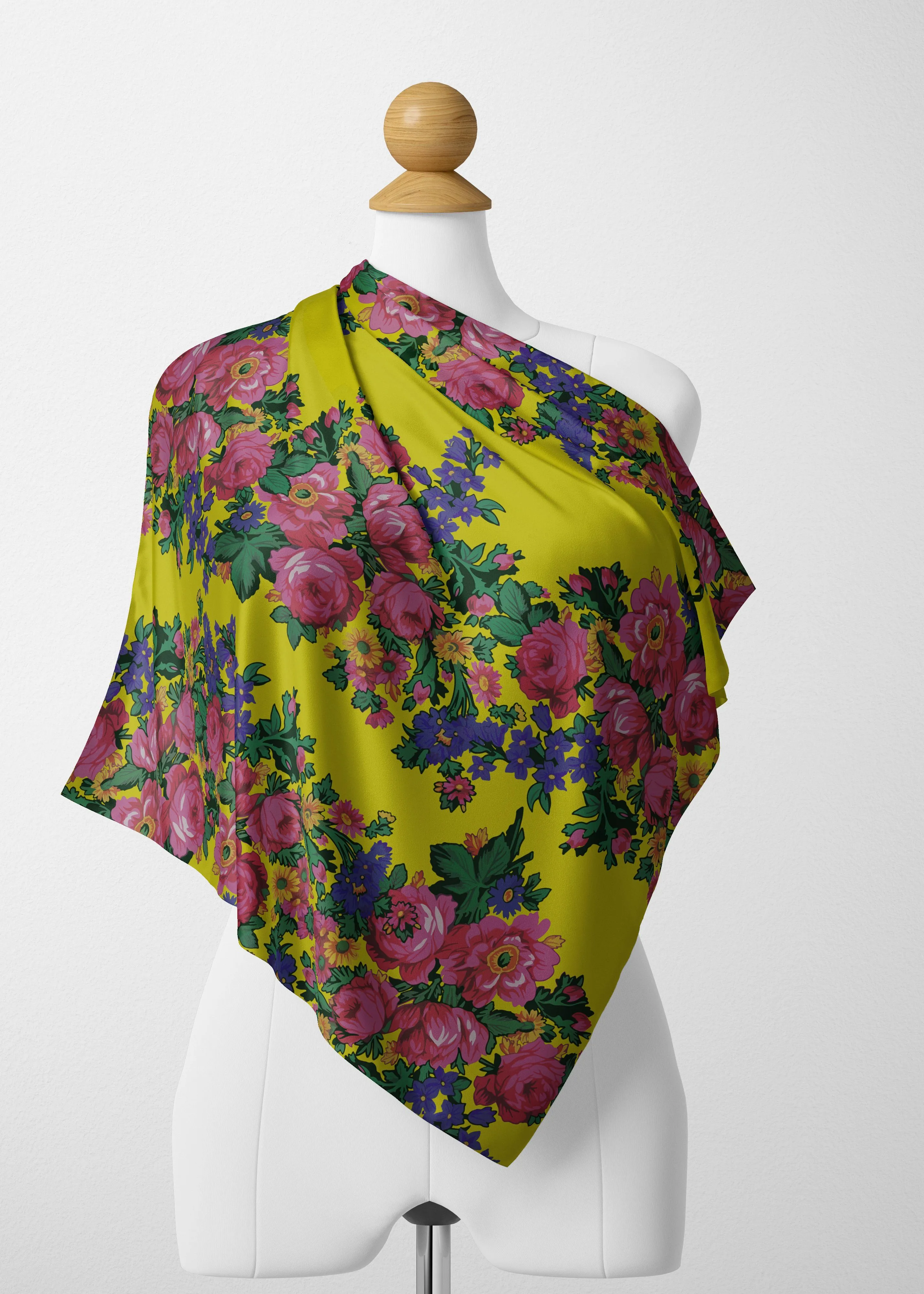 Kokum's Revenge Yellow Satin Shawl