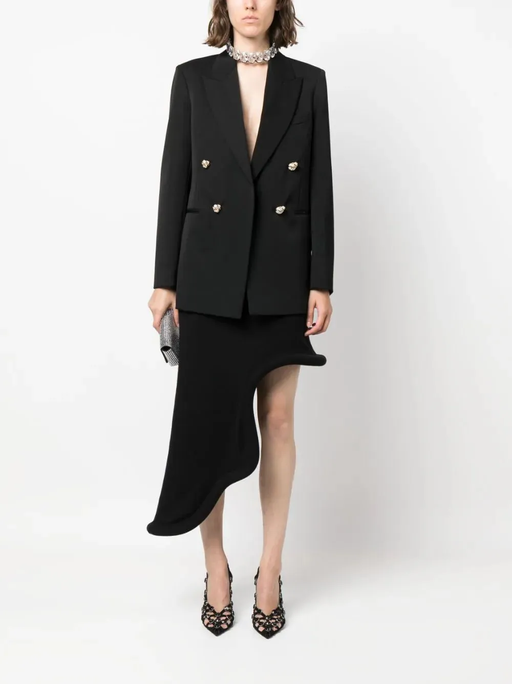 Lanvin jewel-buttons open-front blazer