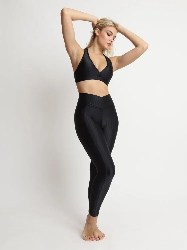 Leggings with Pockets - BLACK STRIPE