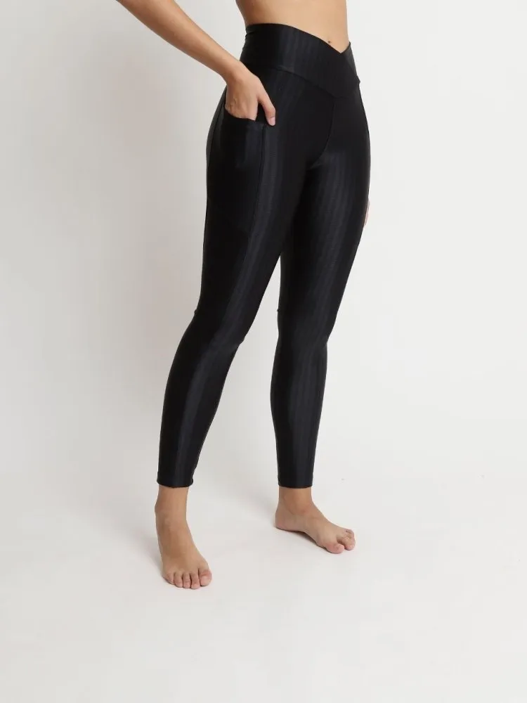 Leggings with Pockets - BLACK STRIPE