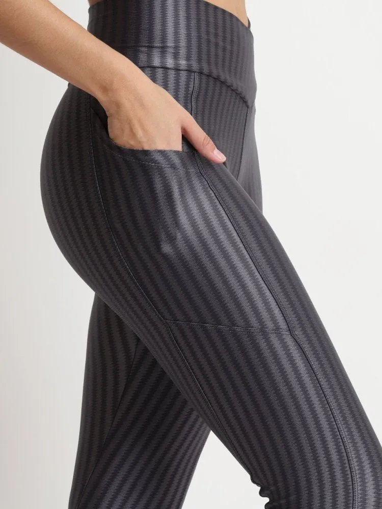 Leggings with Pockets - GREY STRIPE