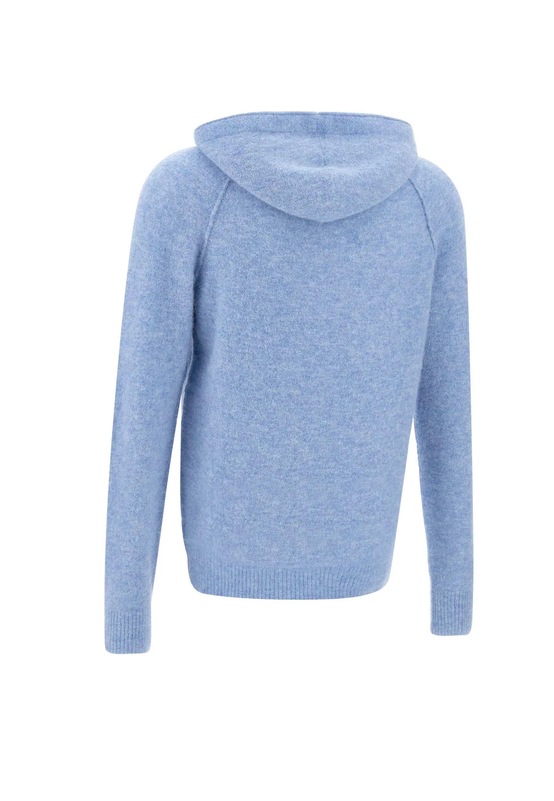 Light Blue Alpaca Blend Hoodie Sweater