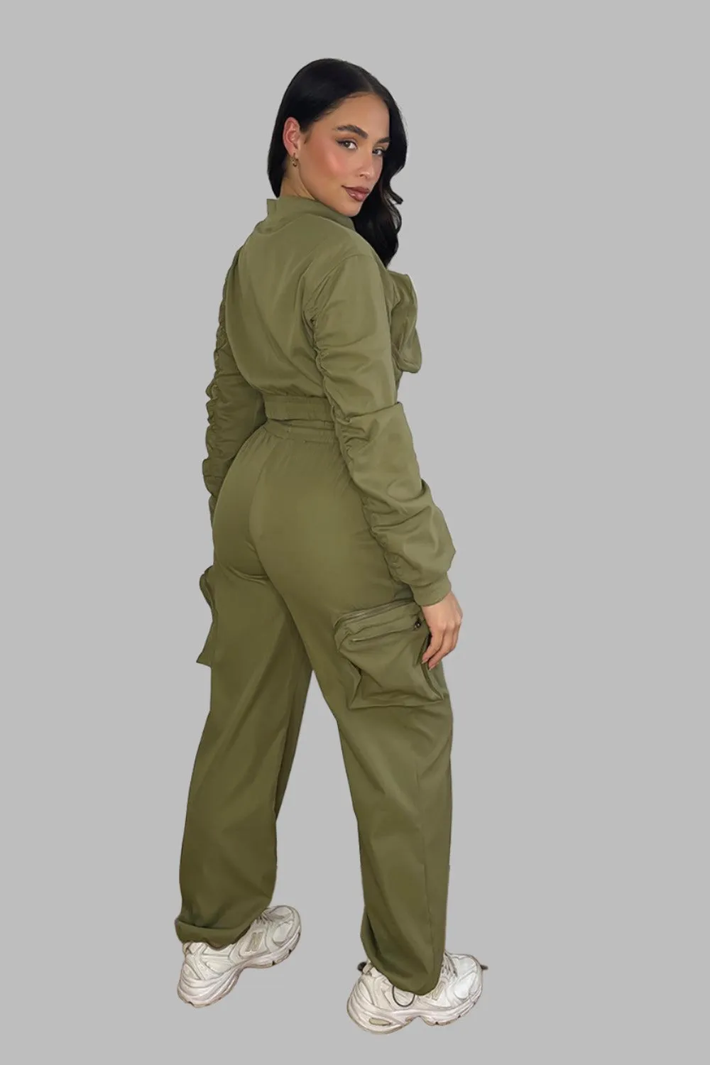 Lightweight Cargo Trousers And Bomber Jacket Set