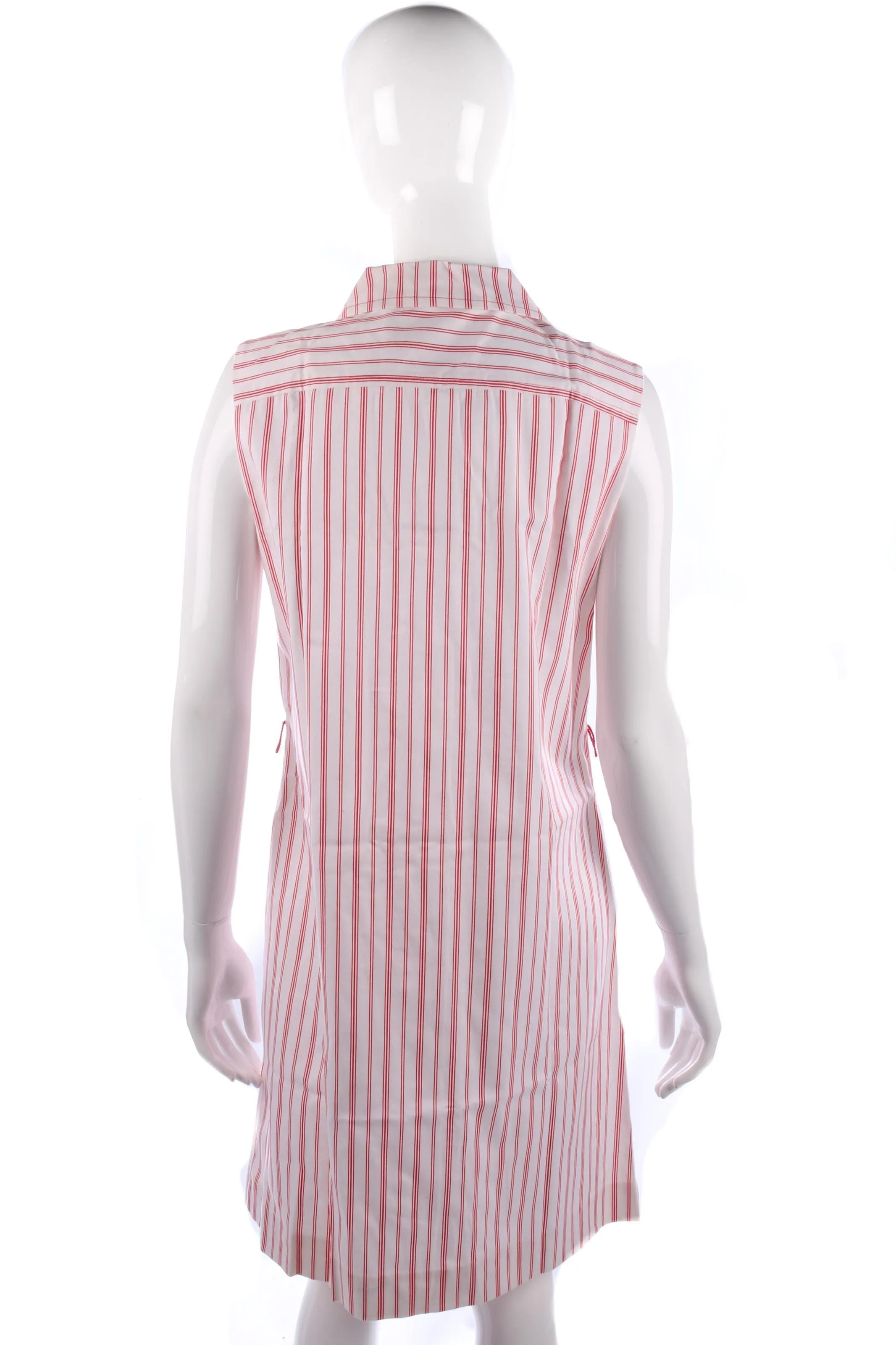 Lovely vintage red striped cotton 1970's summer dress