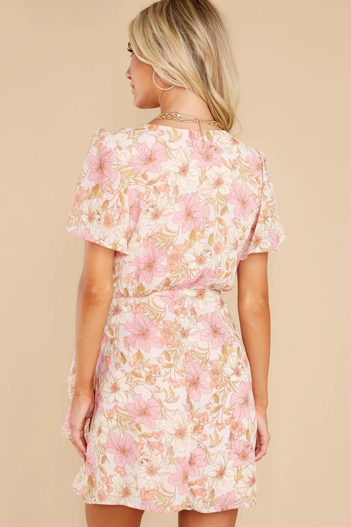 Loving Gestures Ivory Floral Print Dress