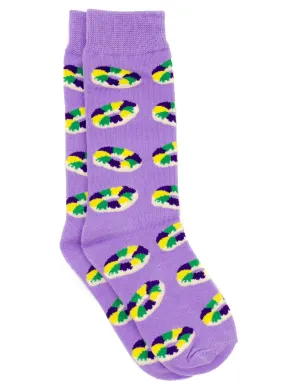 Lucky Duck Socks King Cake Purple