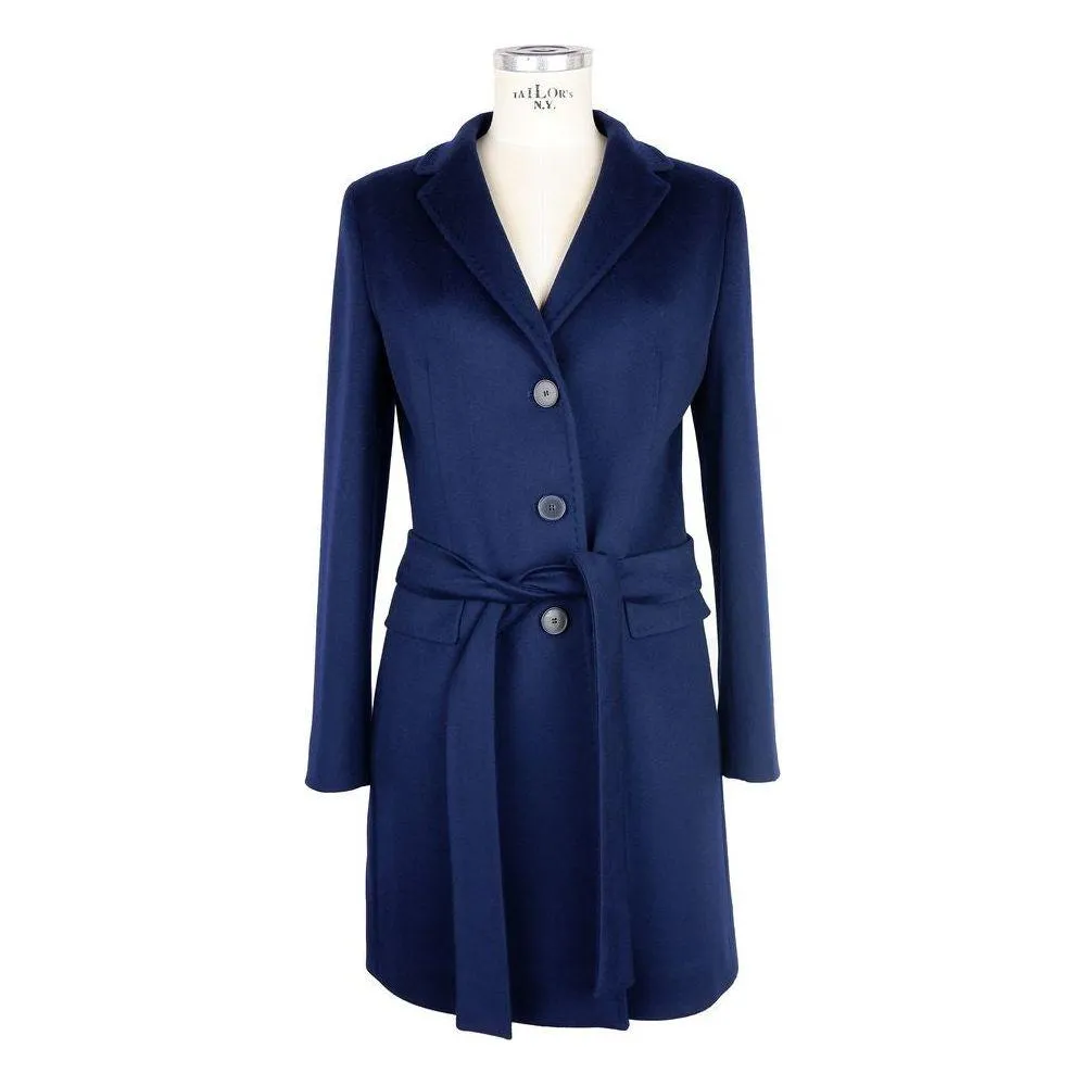 Made in Italy Blue Cashmere Jackets & Coat