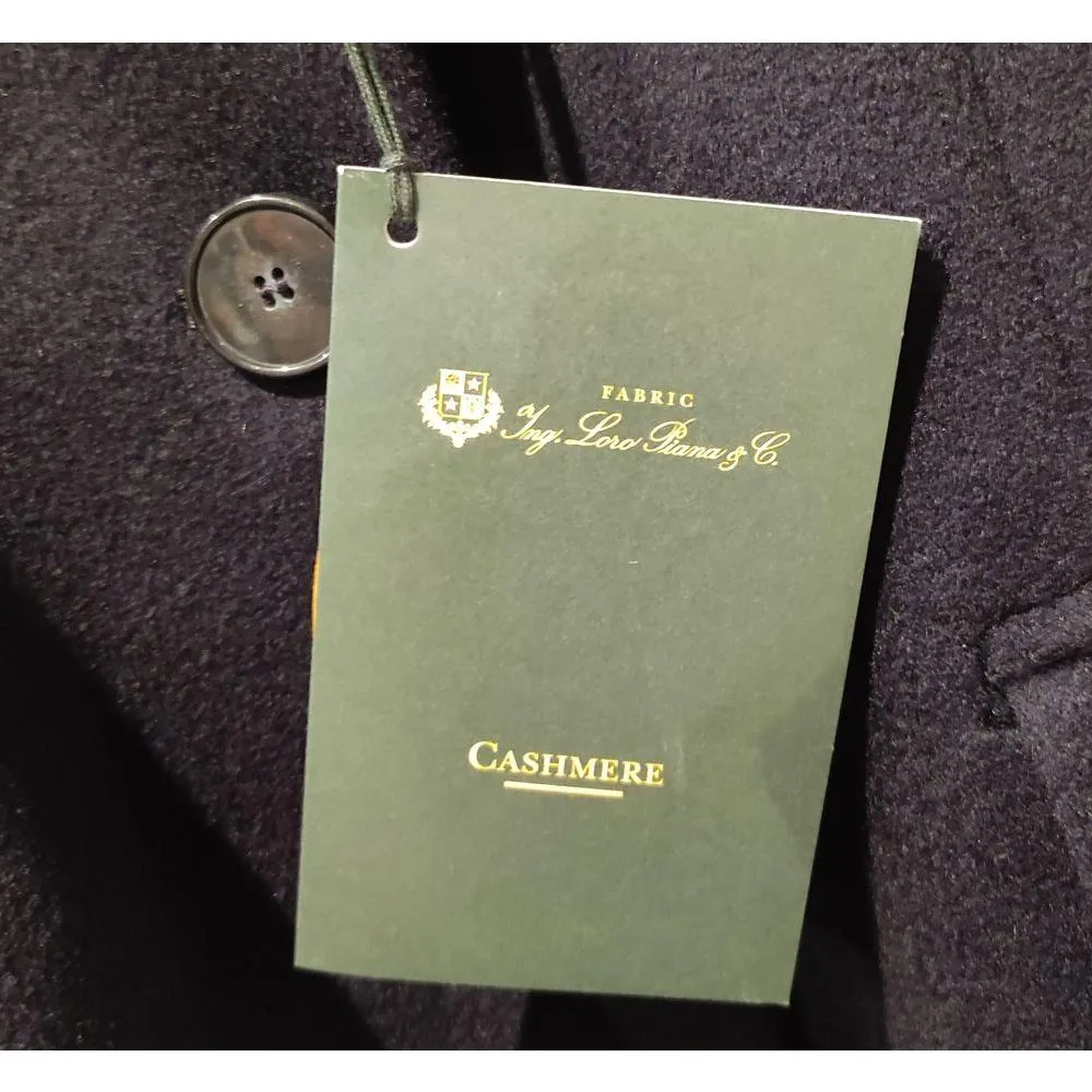 Made in Italy Blue Cashmere Jackets & Coat