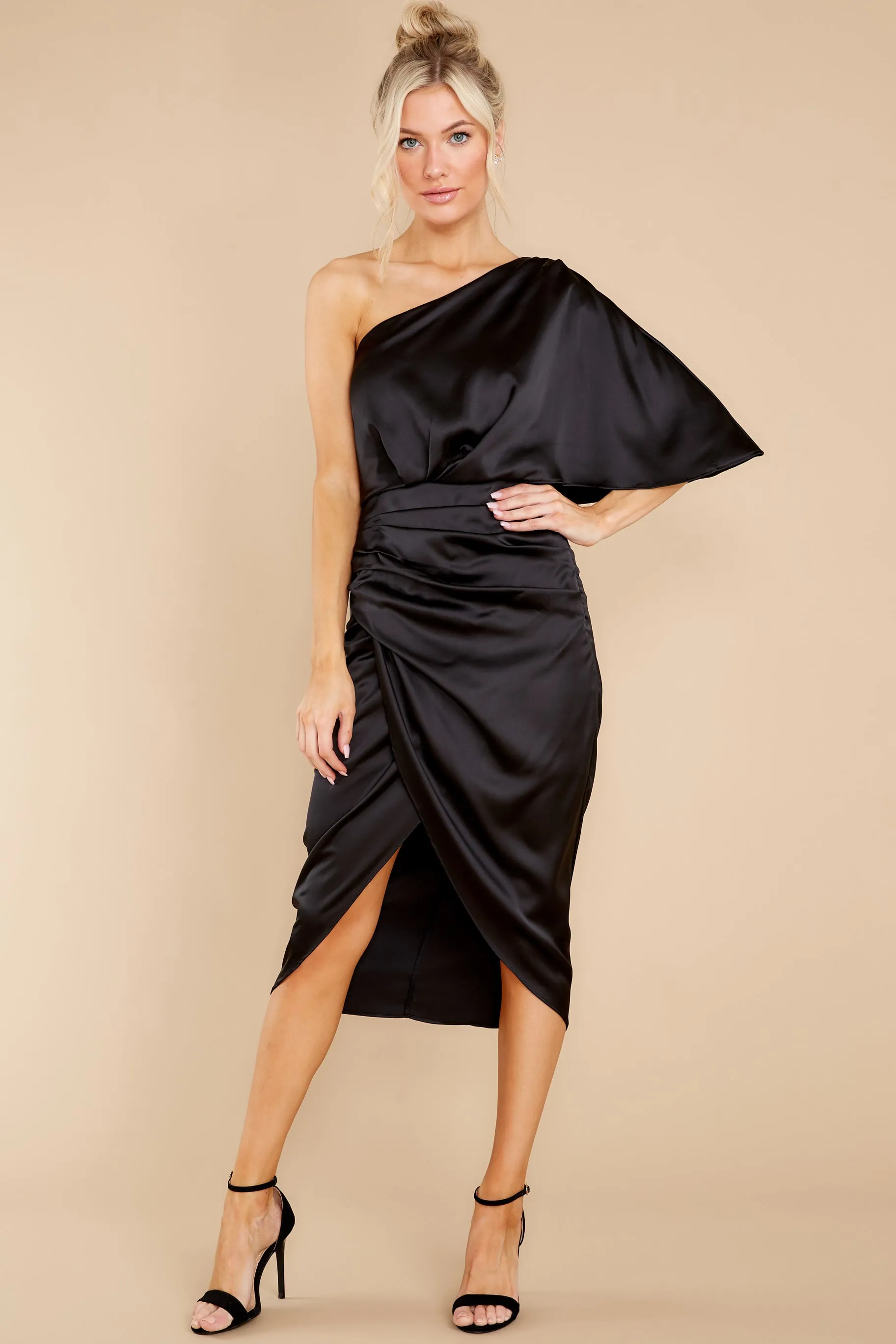 Make A Toast Black One Shoulder Dress