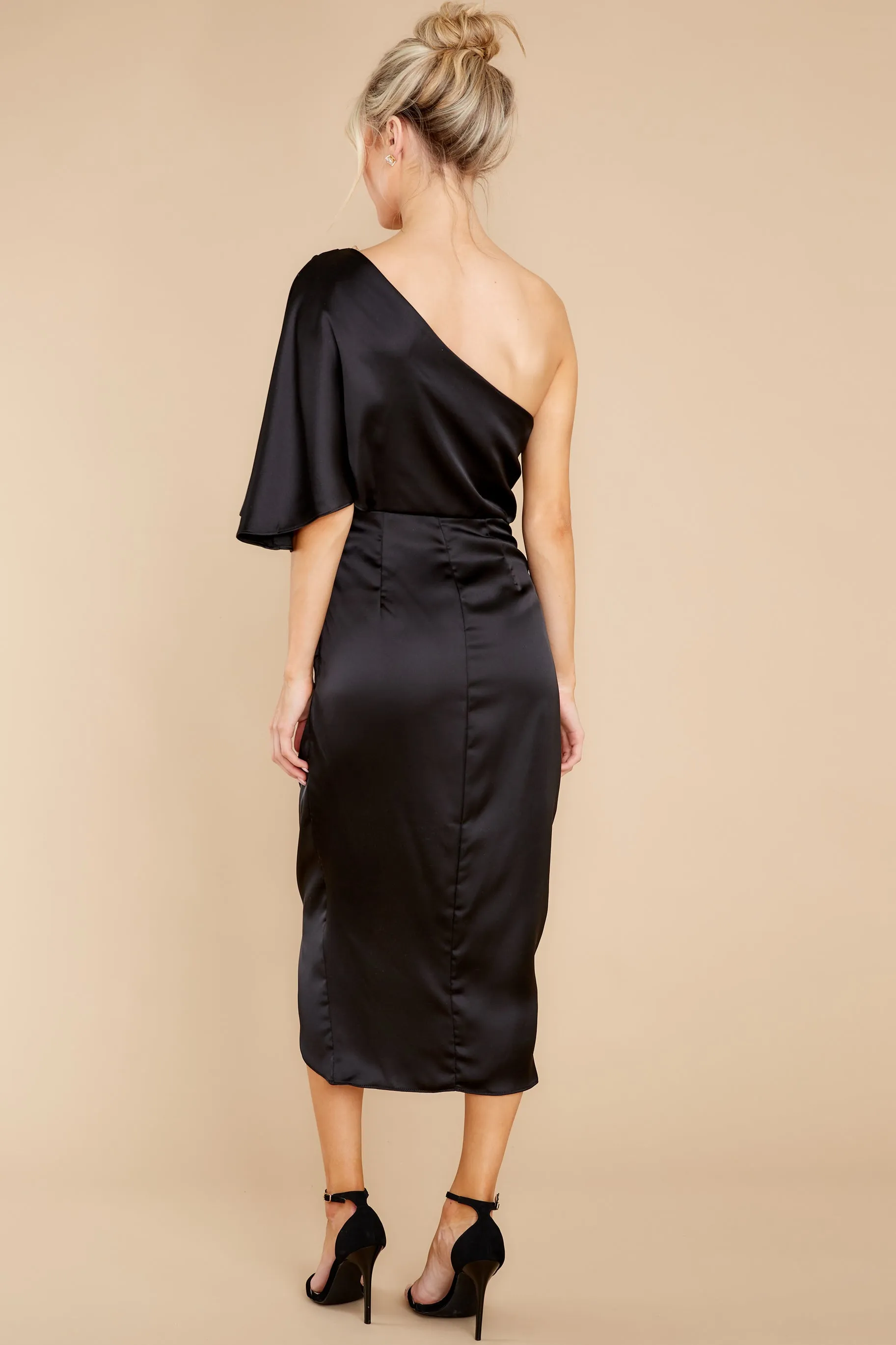 Make A Toast Black One Shoulder Dress