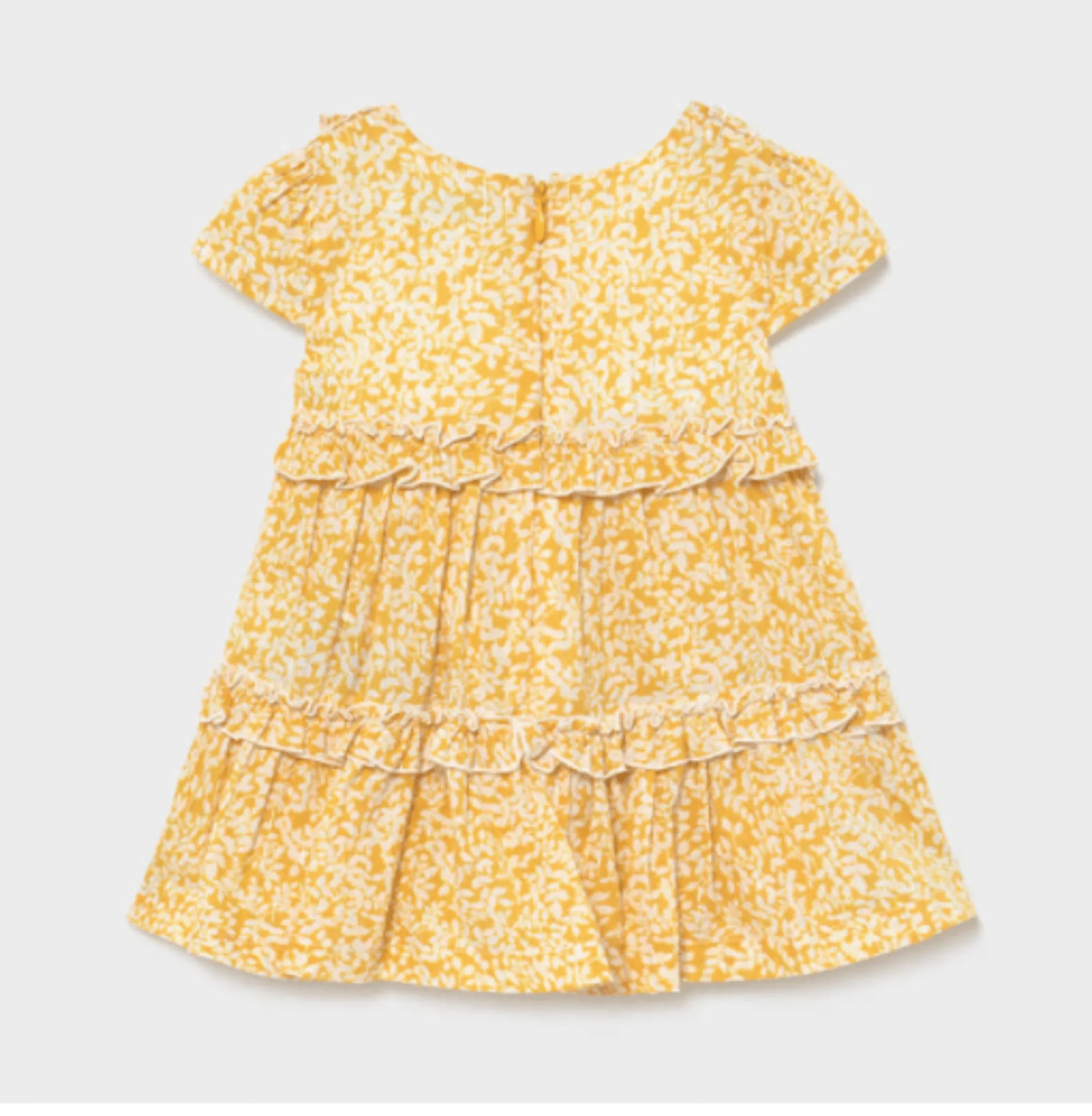 Mayoral Baby and Toddler Girls Mustard Voile Printed Dress