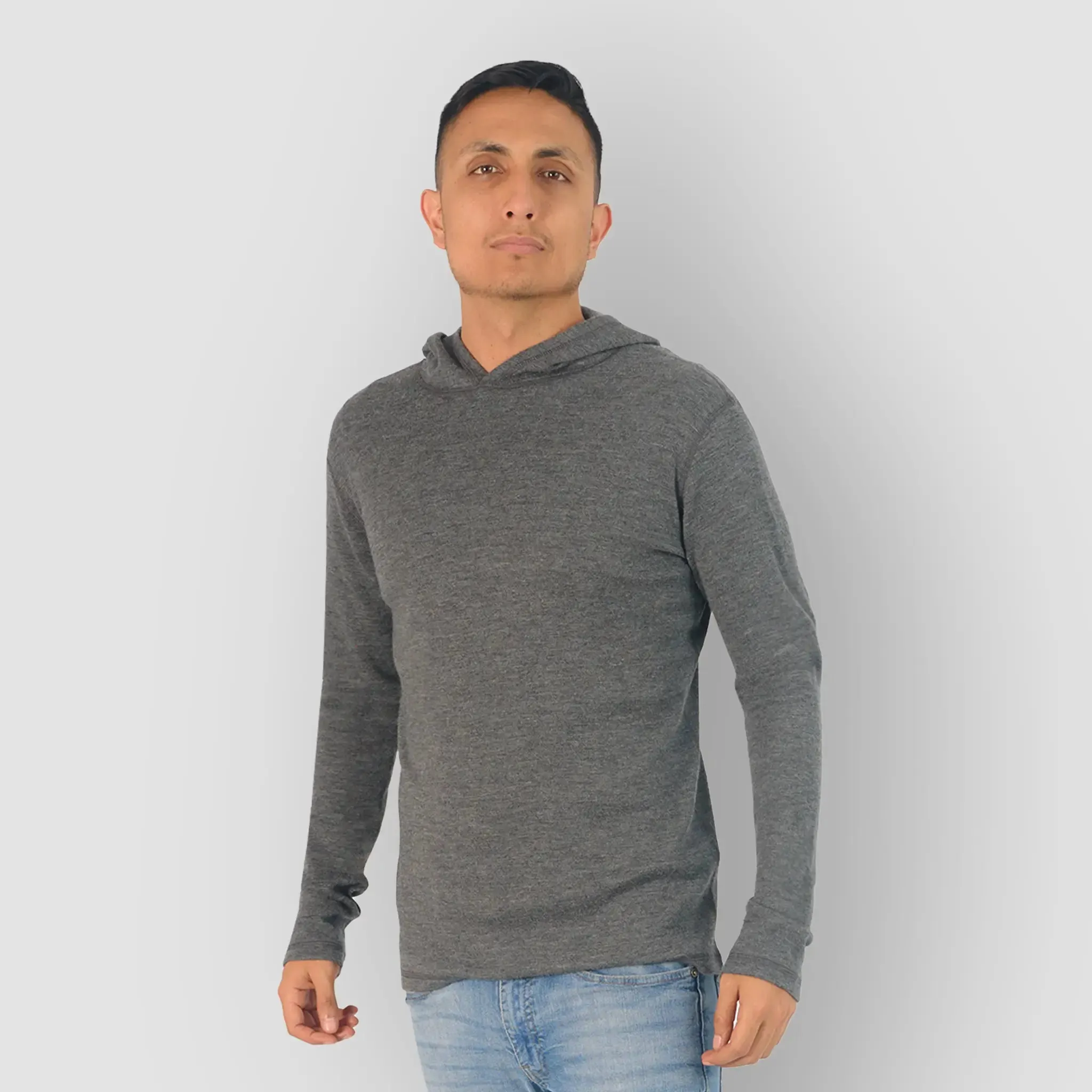 Men's Alpaca Wool Pullover Hoodie: 300 Lightweight