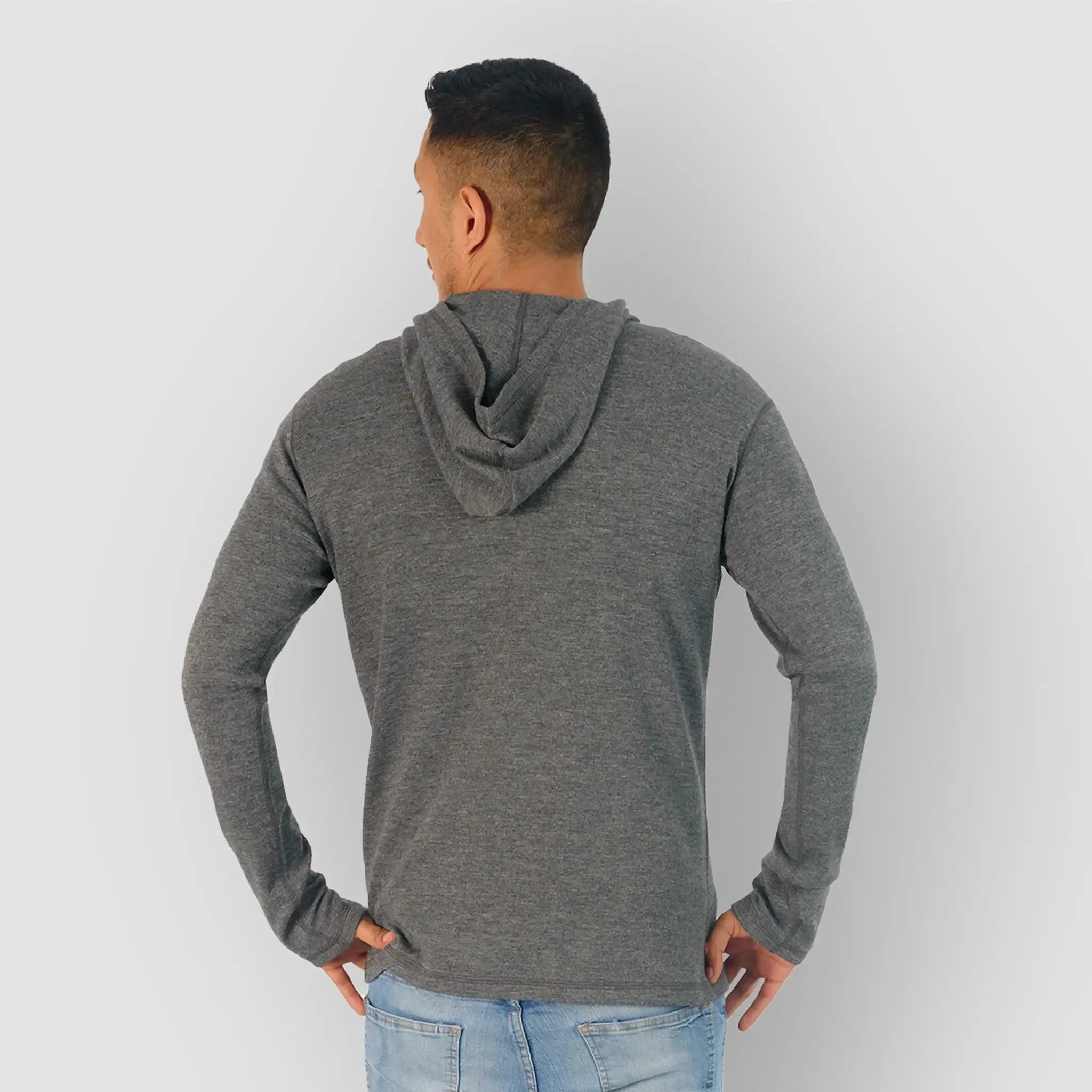 Men's Alpaca Wool Pullover Hoodie: 300 Lightweight