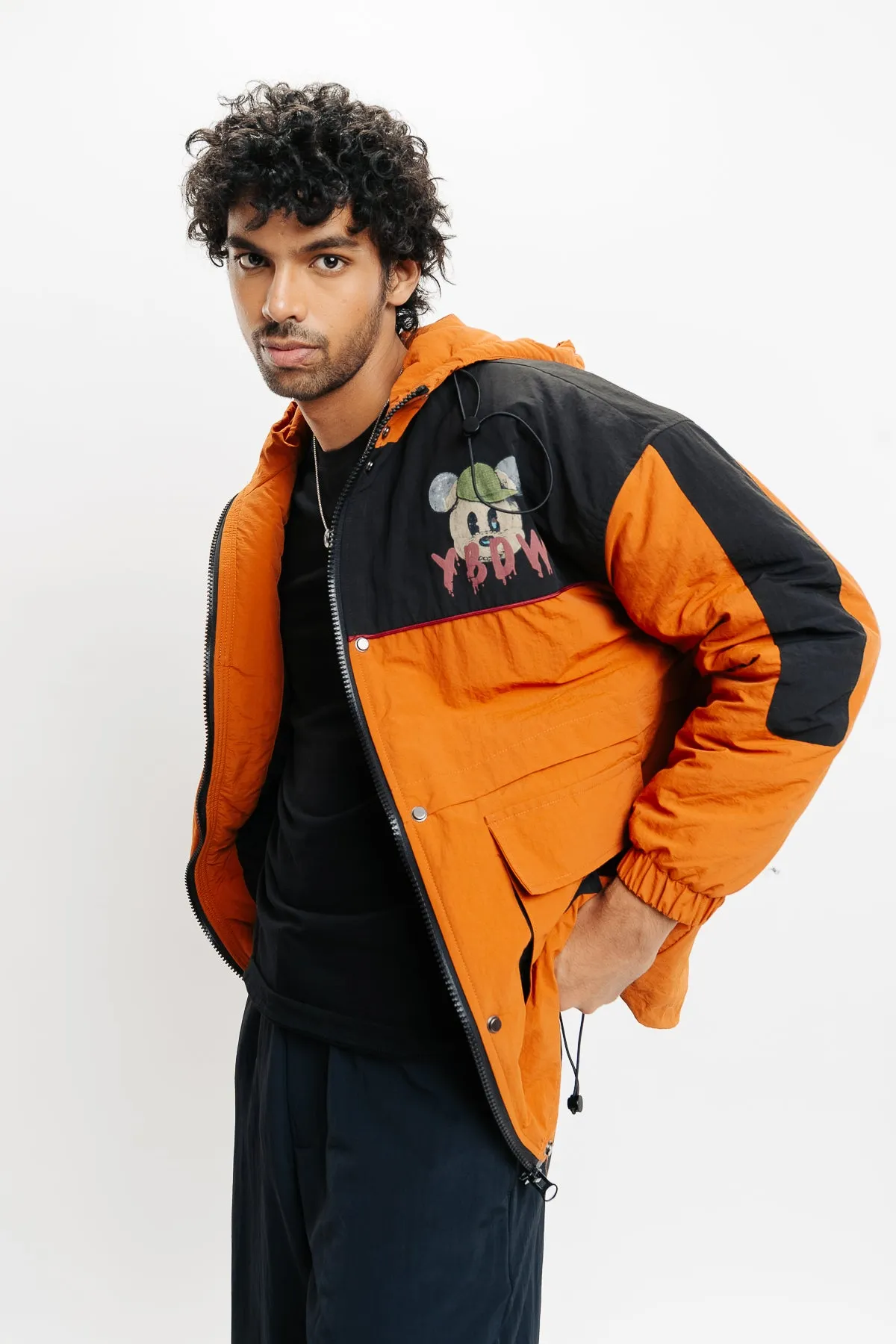 Men's Orange Puffer Jacket