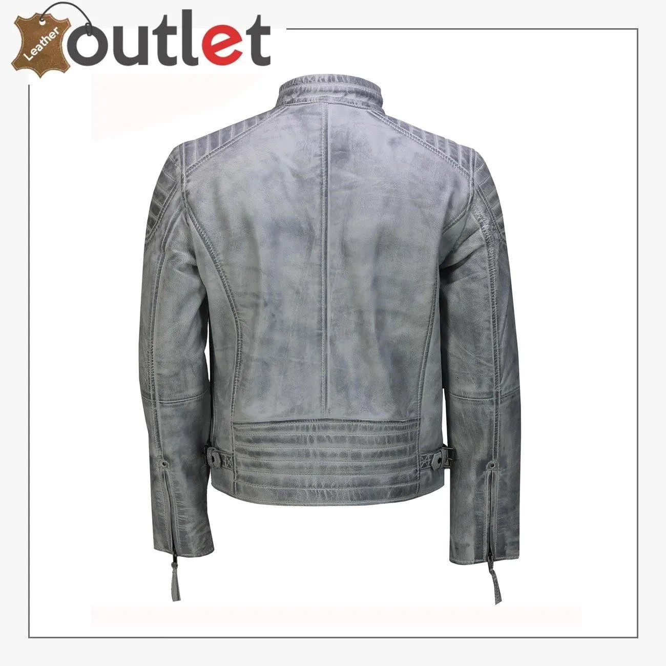 Mens Real Antique Leather Slim Fit Bomber Jacket