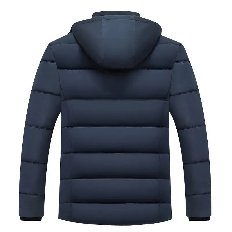 Men's Winter Jacket Fashion Hooded Winter Coat Men's Thick Warm  Windproof Gift For Father Husband Parka Large Size