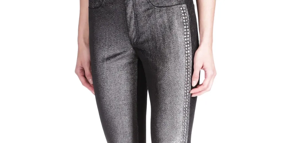 Michael Kors Women's Studded Velvet Leggings Gray Size X-Large