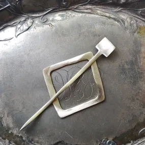 Midcentury Modern Square Shawl Pin