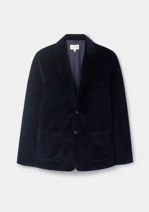 Midnight Navy Velvet Blazer