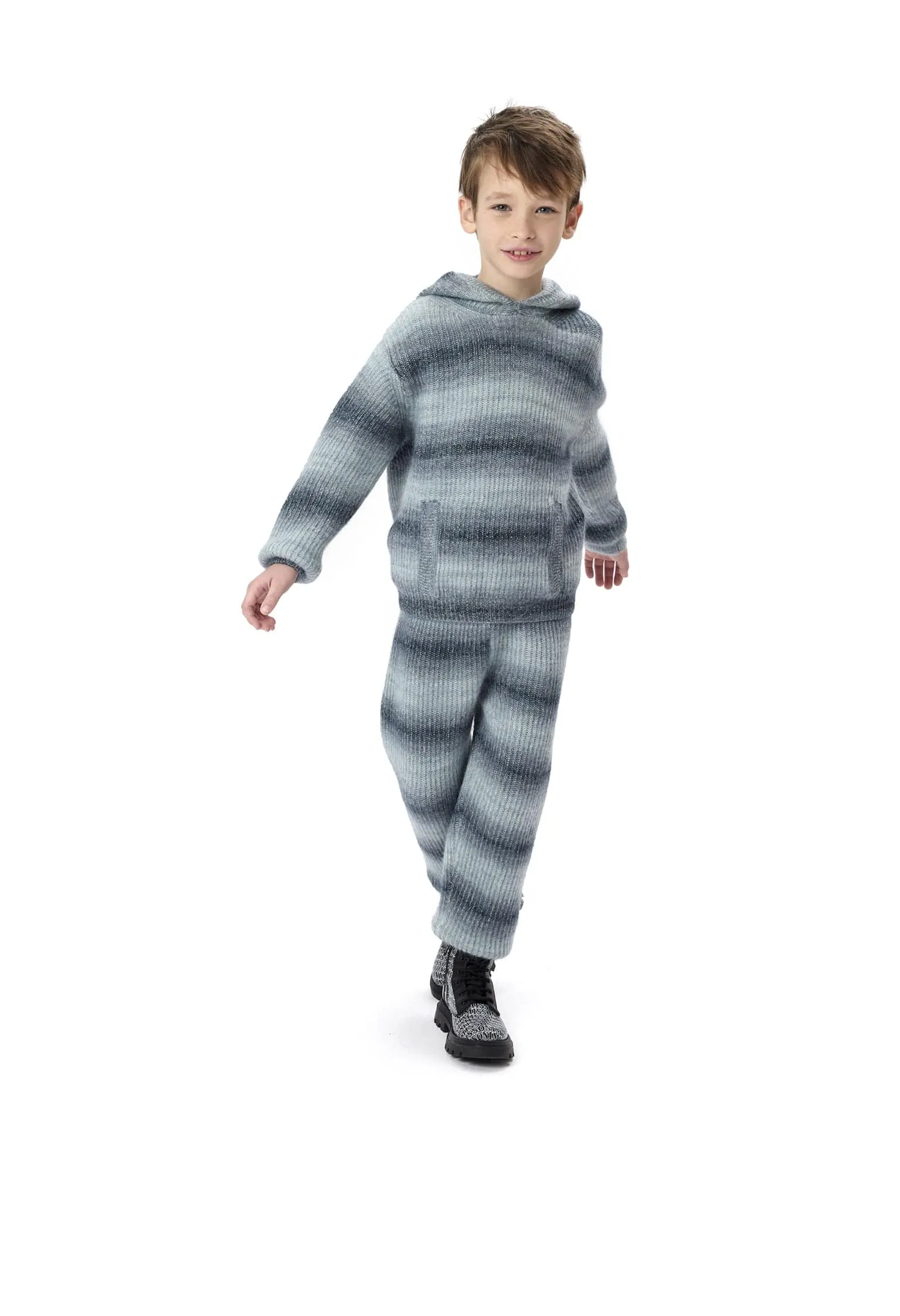 Missoni Kids Knitted Hoodie in Grey