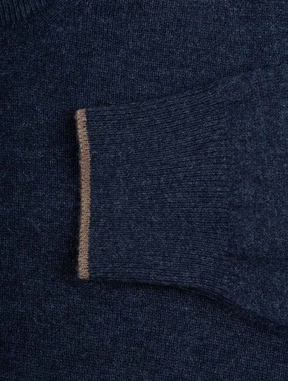 Mock Zip Alcantara Knitwear Navy