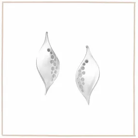 Morning Dew Sterling Silver Leaf Earrings