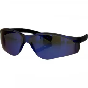 MSA NULLARBOR Safety Glasses With Black Frames & Blue Mirror Scratch Resistant Lenses