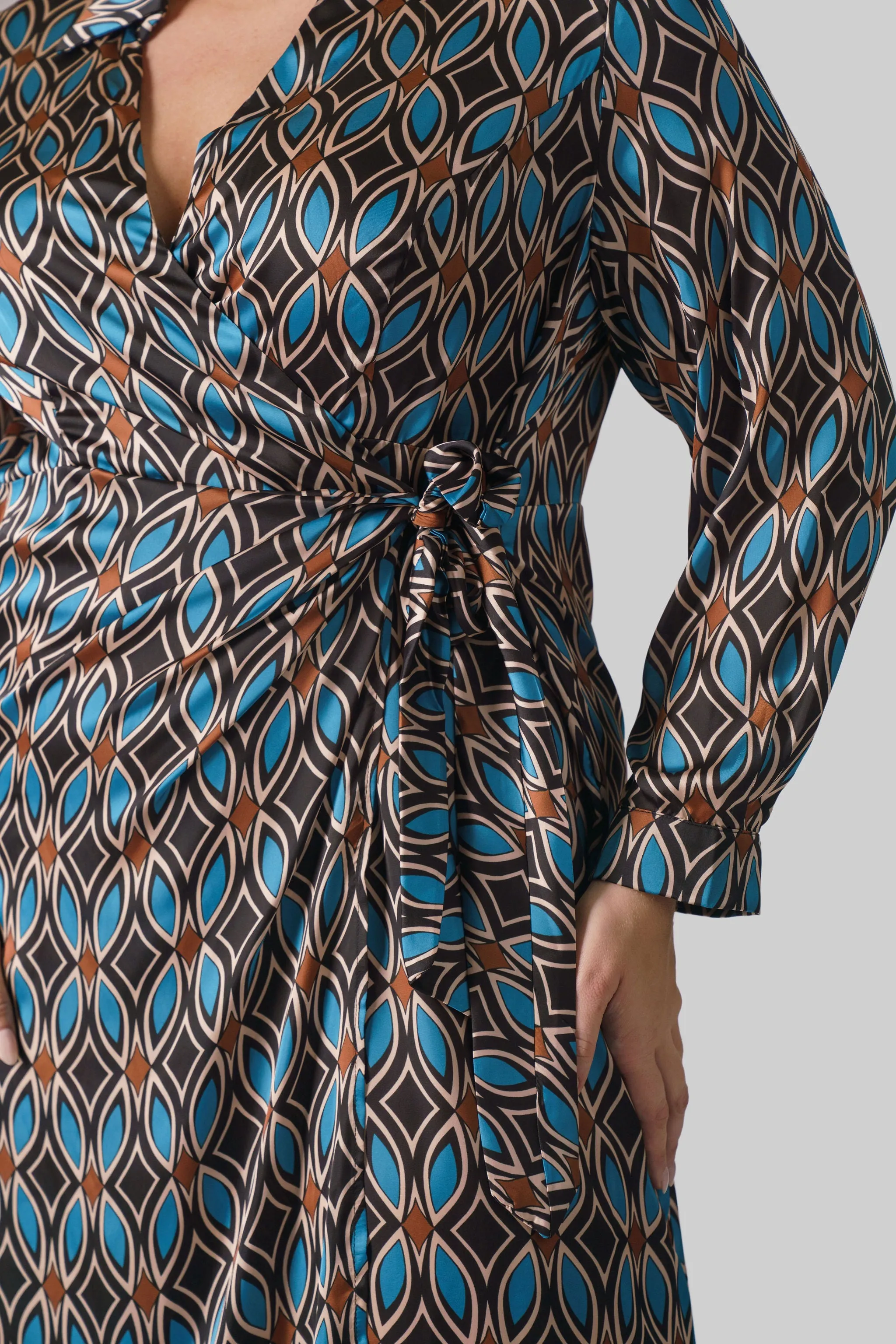 MULTI PATTERN WRAP DRESS