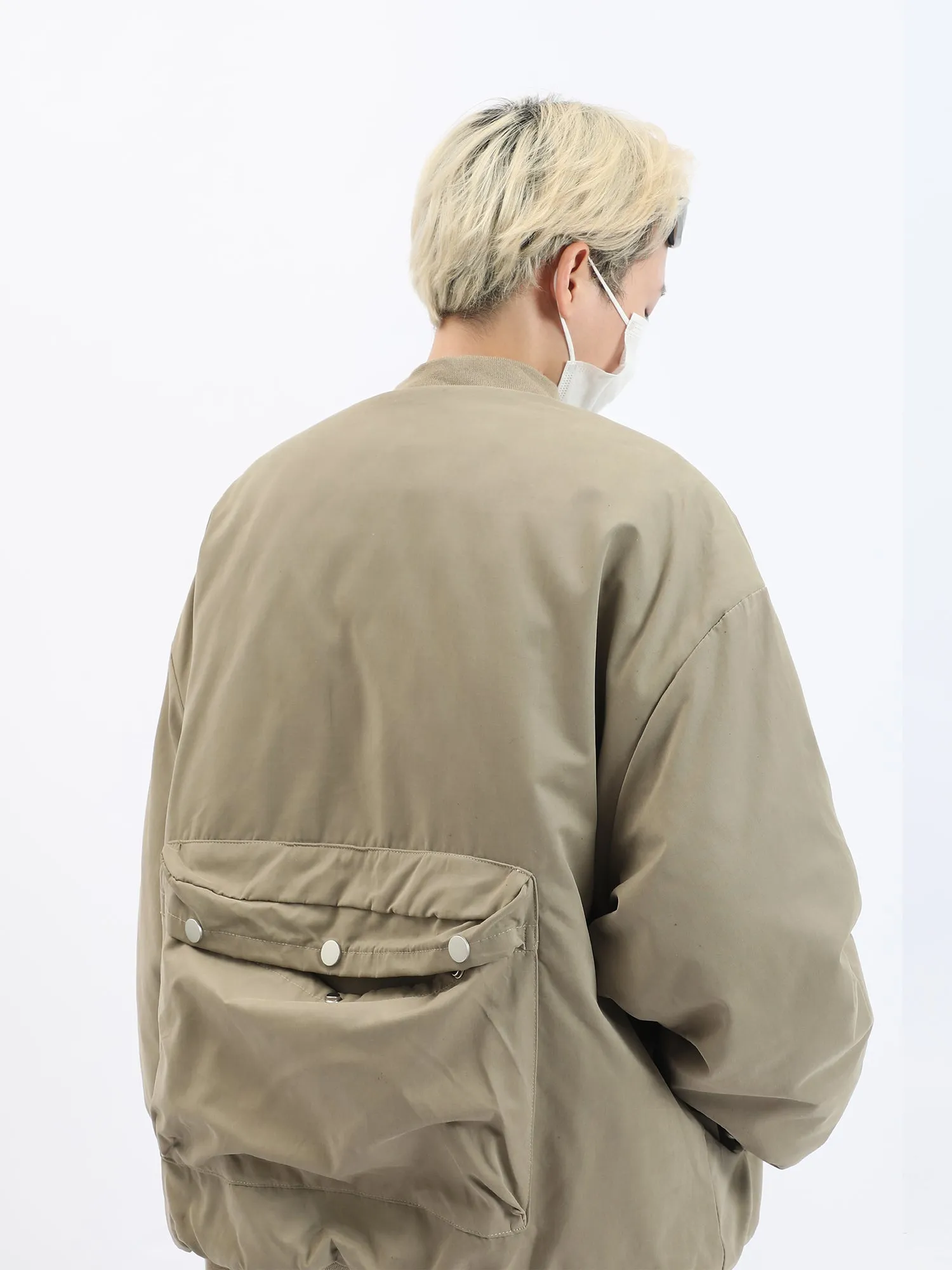 Multi Pocket Oversized Bomber Jacket