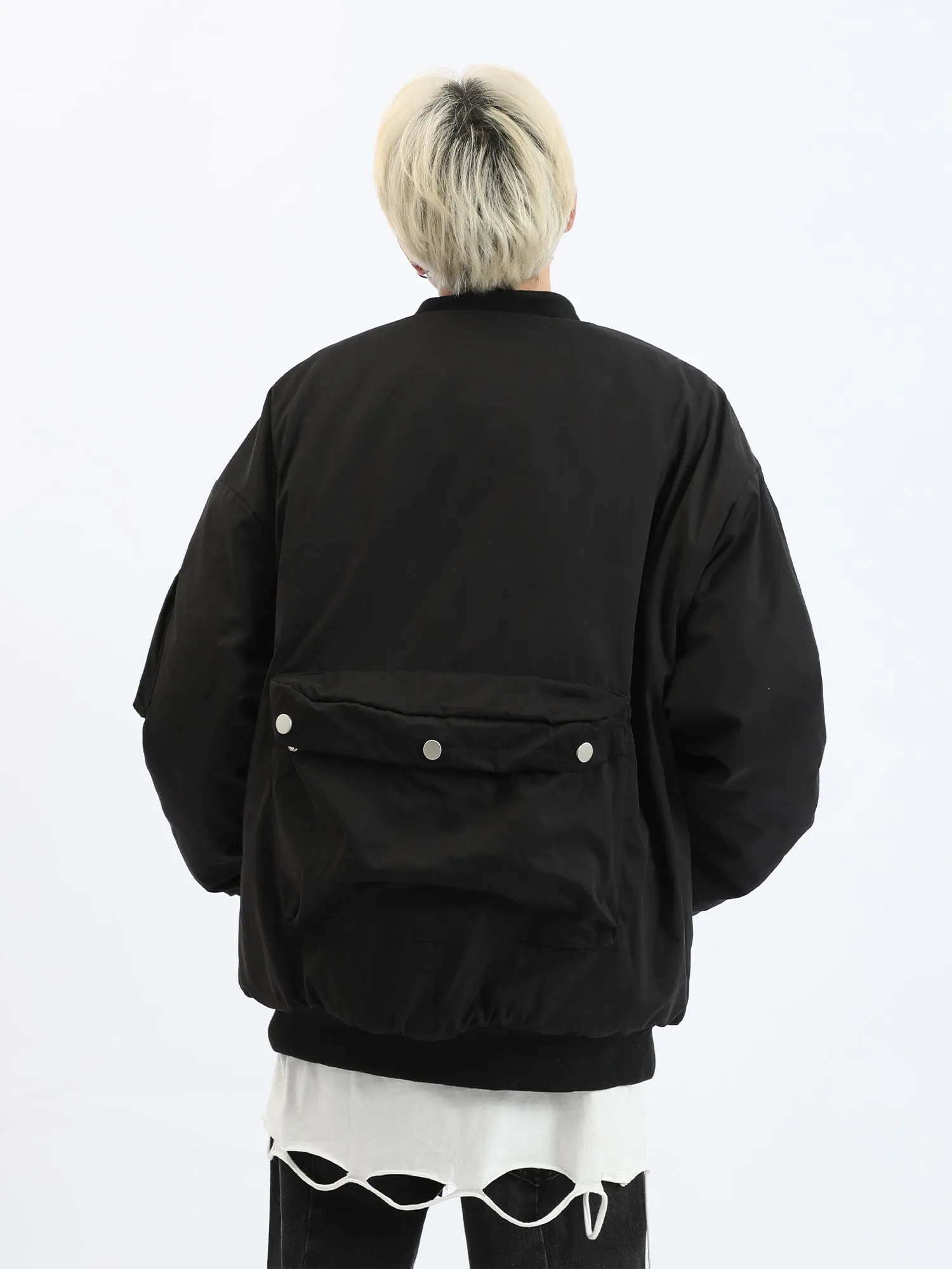 Multi Pocket Oversized Bomber Jacket