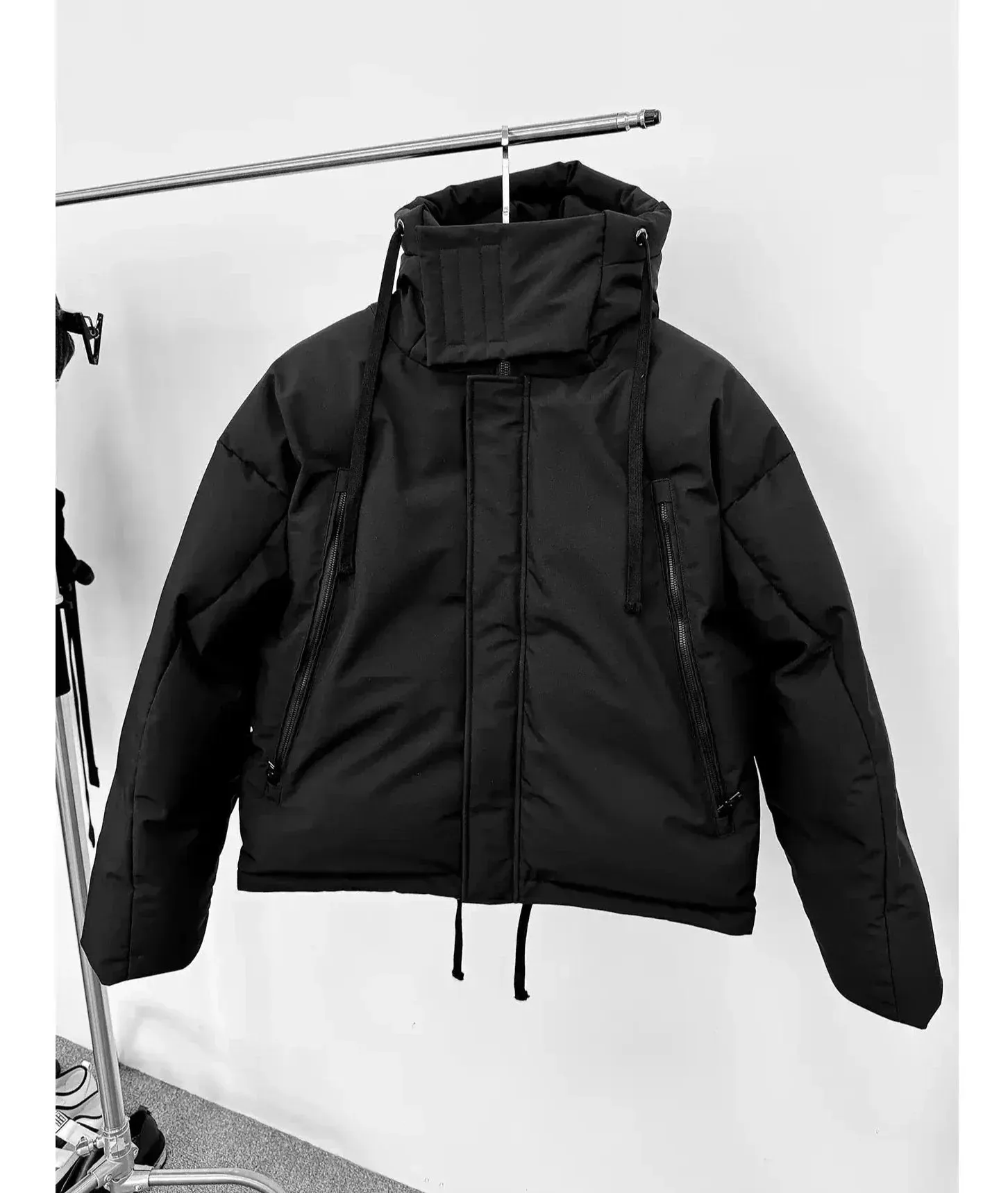 Multi-Zip String Detail Puffer Jacket