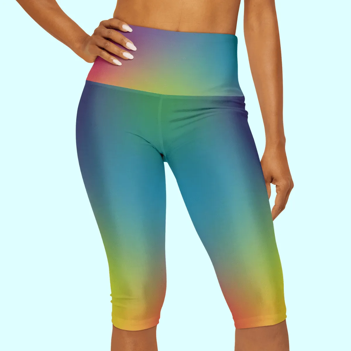 Multicolor Gradient Yoga Capri Leggings