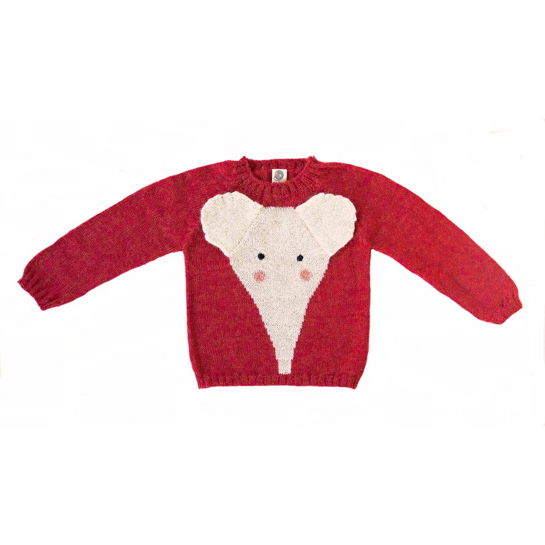 Nanay Floppy Ears White Elephant Sweater in Rose