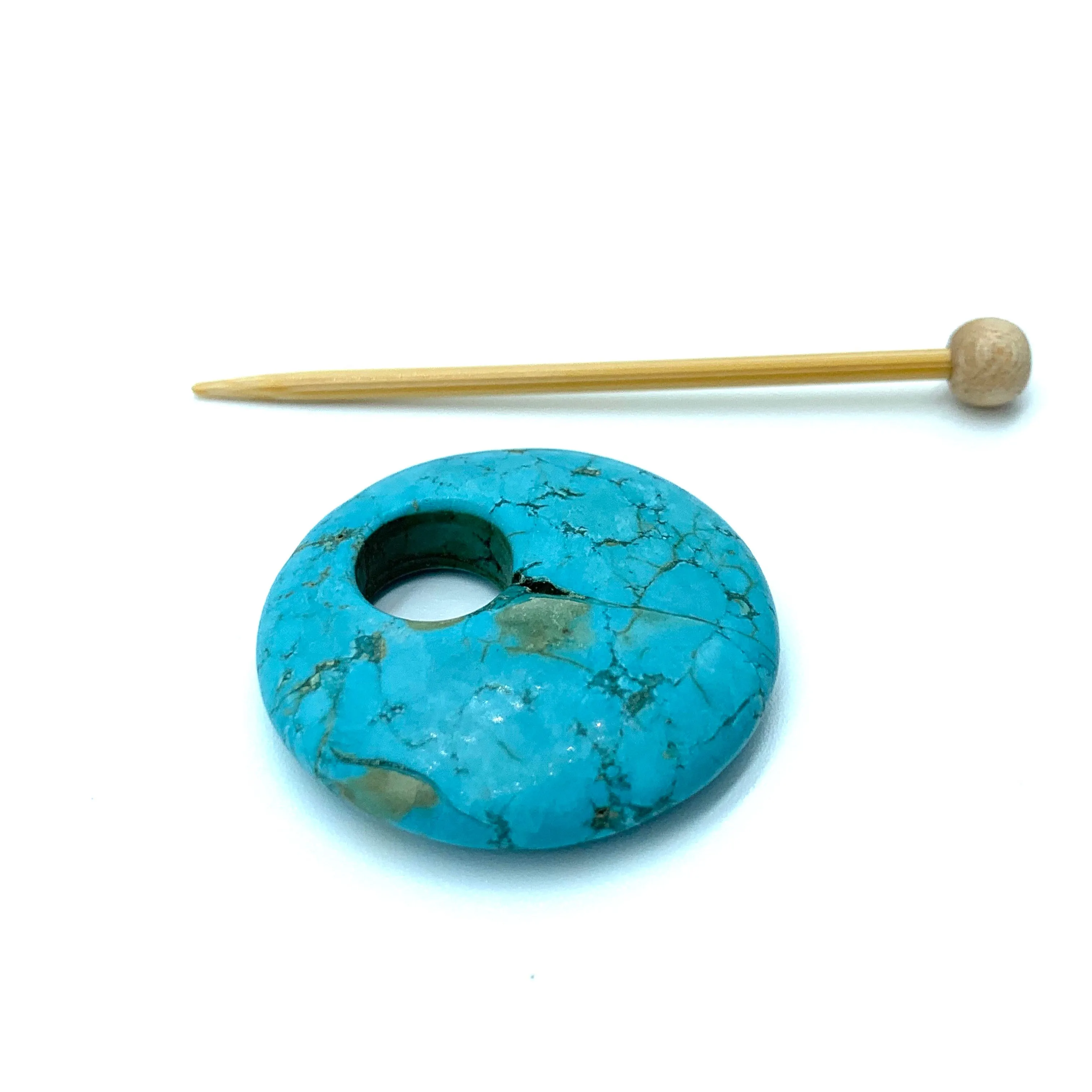 Natural Stone Shawl Pin ~ Howlite