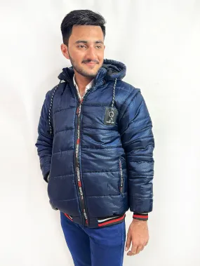 Navy Blue Puffer Jacket For Men MJ01