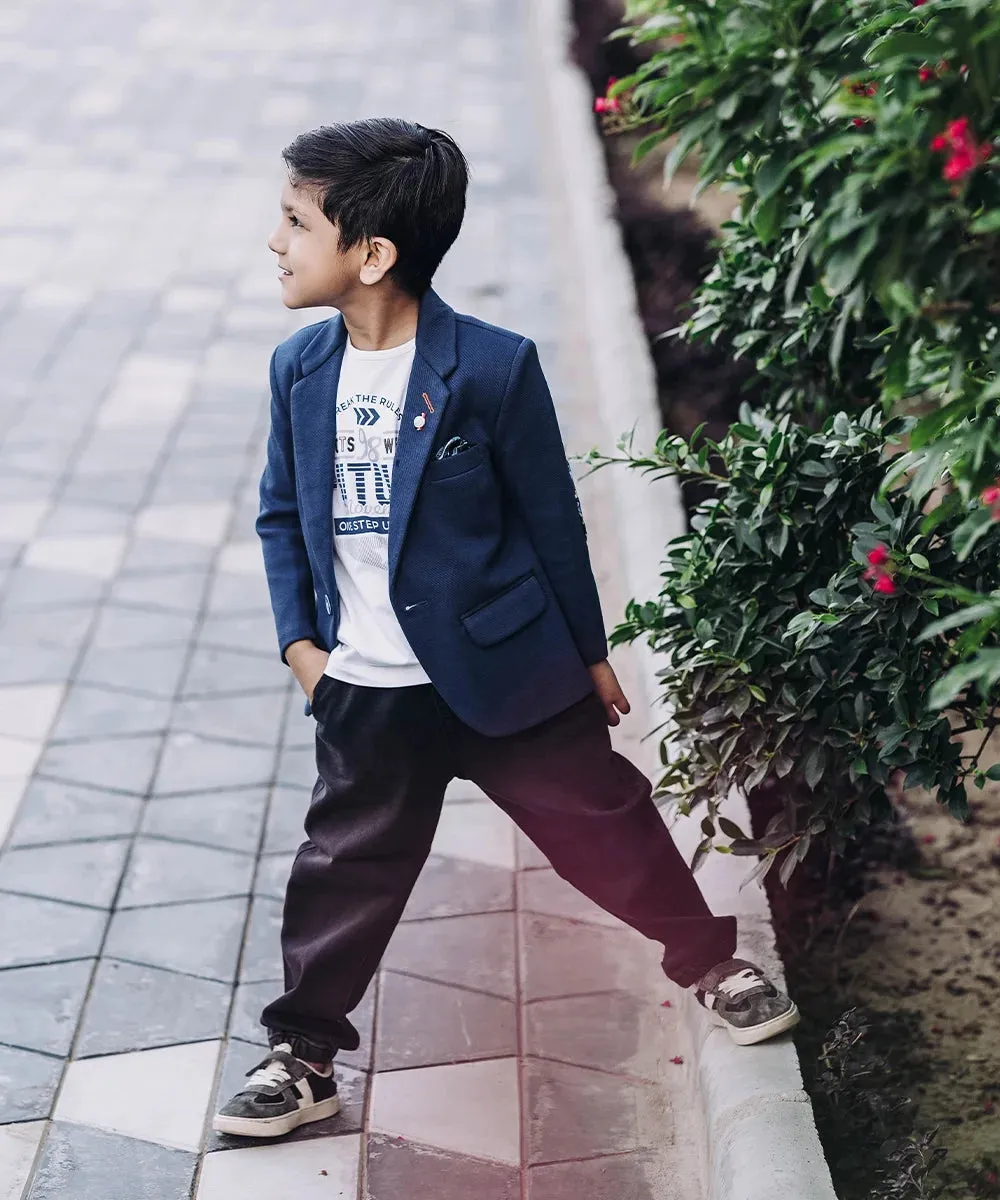 Navy Colored Blazer Set for Boys