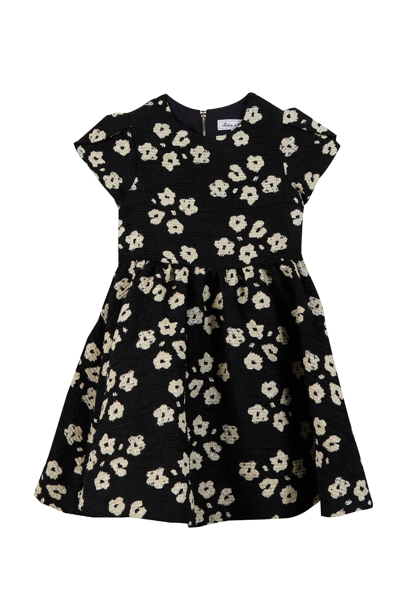 Navy Ivory Flower Dress