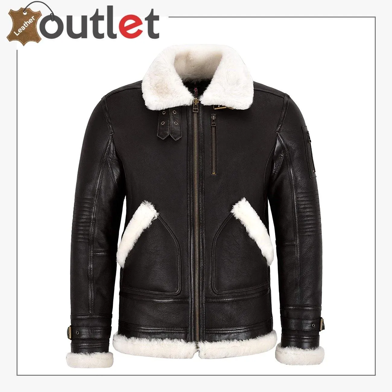 New Sheepskin B3 Leather Bomber Jacket Brown For Men