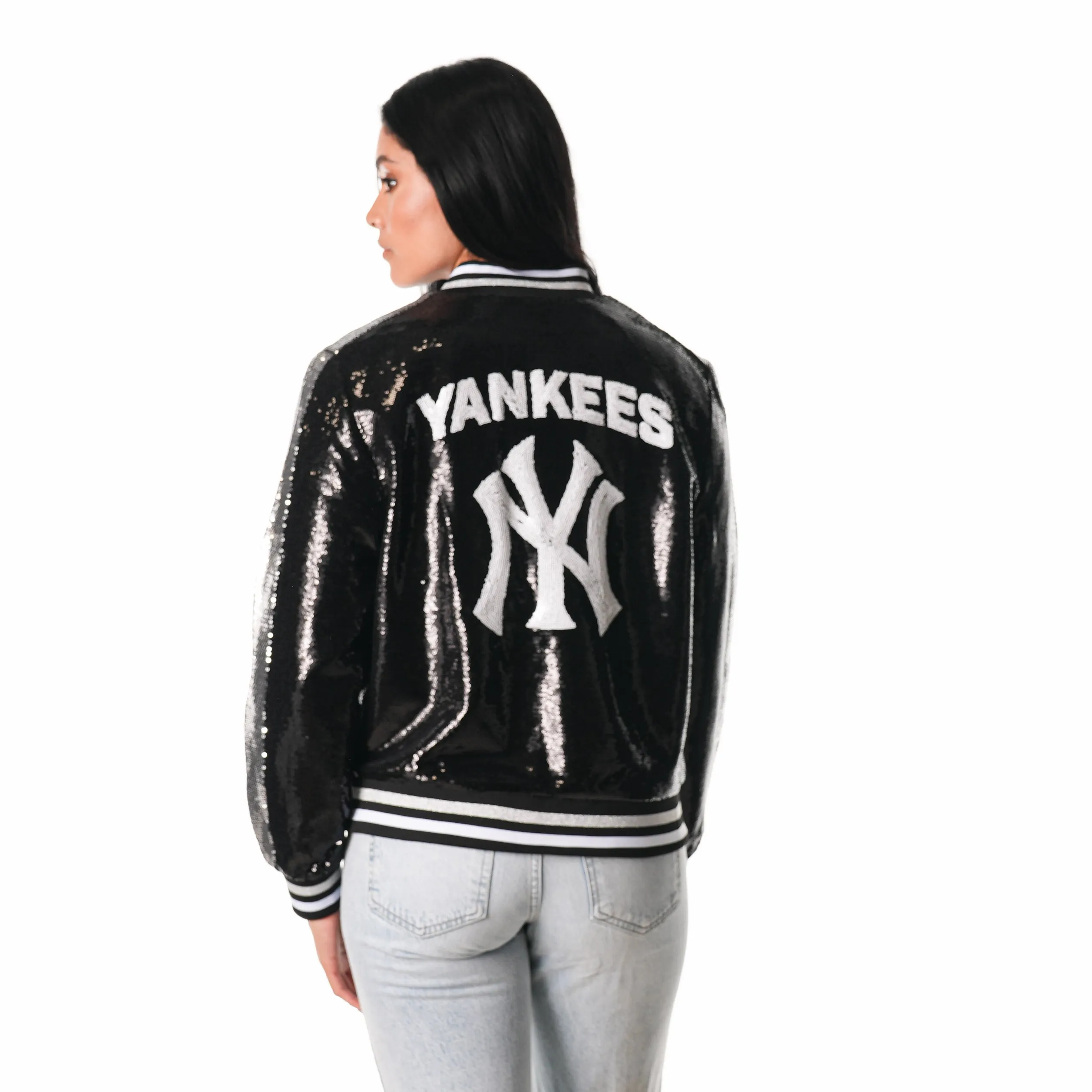 NY YANKEES SEQUIN BOMBER - Black