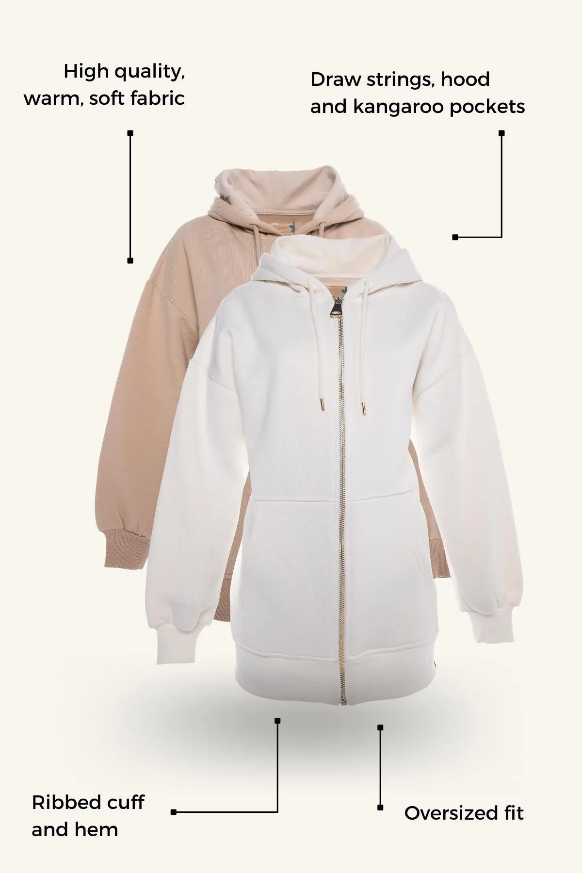 Oversize Zipped Hoodie