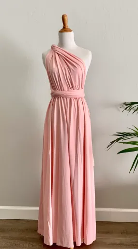 Pale Pink Infinity Dress/ Wrap Convertible Bridesmaid Dress-H105