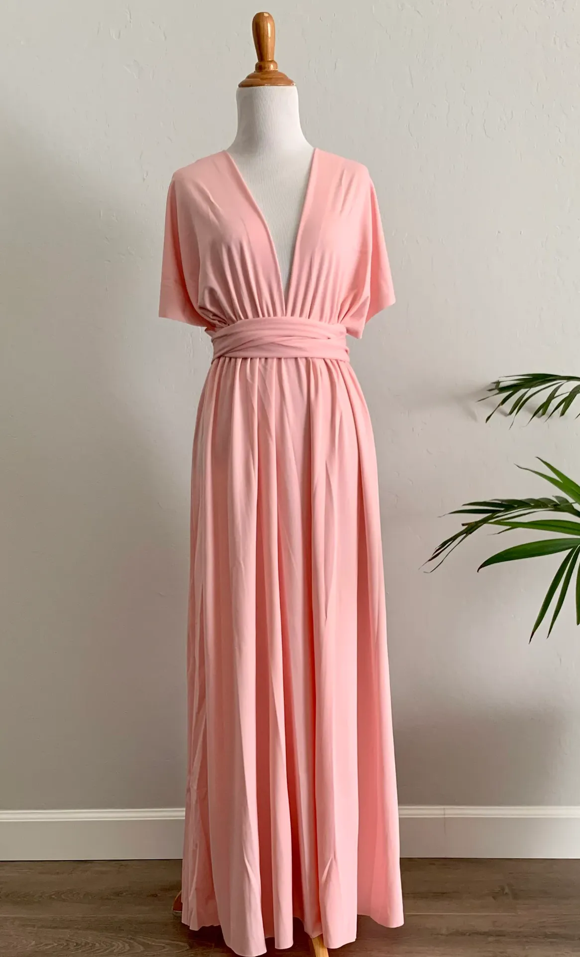 Pale Pink Infinity Dress/ Wrap Convertible Bridesmaid Dress-H105