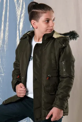 Pina Kids Boy's Khaki Green Coat