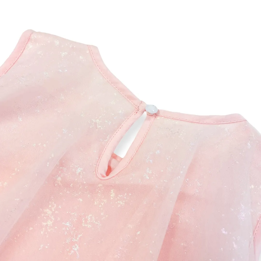 Pink Iridescent Print Sheer Dress