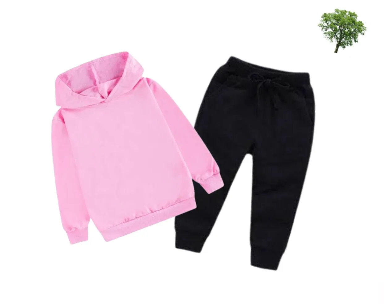 Pink Kids Hoodie Set