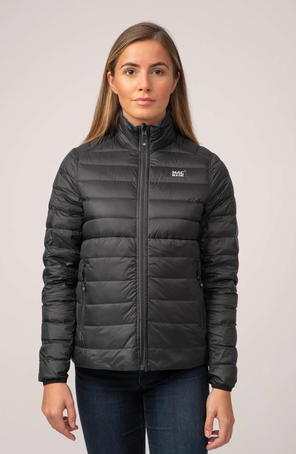 Polar II Womens Down Jacket - Jet Black Teal