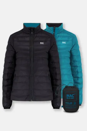 Polar II Womens Down Jacket - Jet Black Teal